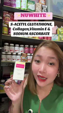 Nuwhite S-Acetyl Glutathione,collagen,vitamin E& sodium Ascorbate#nuwhite#nuwhitesacetylglutathione #nuwhitegluthatione 