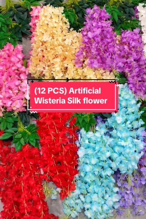 (12 PCS) Artificial Wisteria Silk flower #decoration #homedecor #artificialflowers #weddingdecor #flowers #foryou #goodthing #share #tiktok 