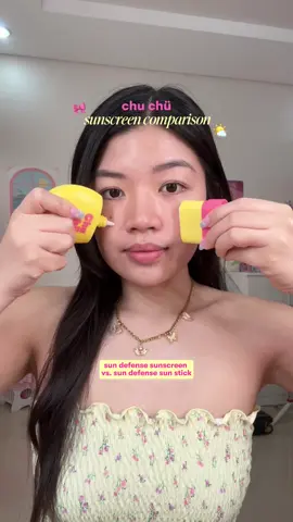 sunny days ahead 🌤️🎀 new from @Chu Chu Beauty ✨ love the sun defense sun stick for my oily skin 🫶🏻 and the gummy pouch is so cute!  #chuchubeauty #sunscreen #sunstick #localbrand #Summer