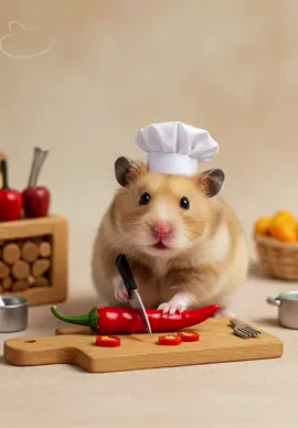 A lovely hamster chef's day#hamster #fyp #hamstertiktok #ai #cute #foryoupage #PetsOfTikTok #cook 