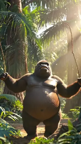 Jump rope  #ai #jump #jumprope #gorilla #funny 
