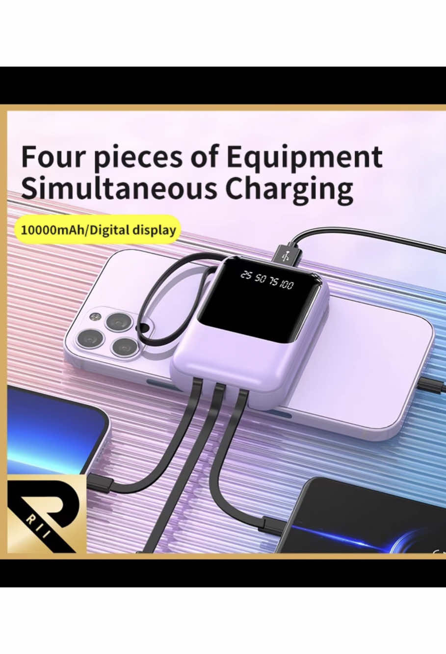 RII Mobile powerbank 10000mAh large capacity 3in1 portable mini powerbank with LED Lights Accessories #10000mAhpowerbank #minipowerbank #3in1powerbank #tiktokaffiliate #tiktokviral #fyp #fypage 