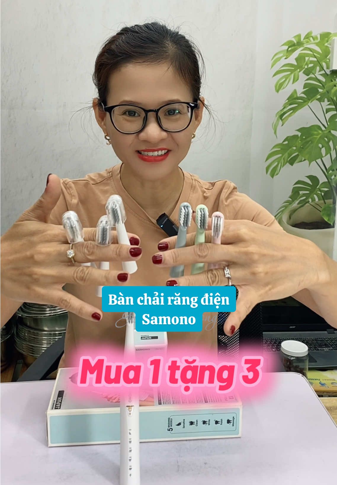 Bàn chải răng điện, bàn chải đánh răng tặng kèm 3 đầu thay, bảo hành 12 tháng #giadungphuclong #saleluongve #banchaidien #banchaidanhrang #banchai #samono #giadungtienich 