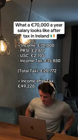 What a €70,000 a year salary looks like after tax in Ireland 🇮🇪 #moneymindset #irelandtiktok 