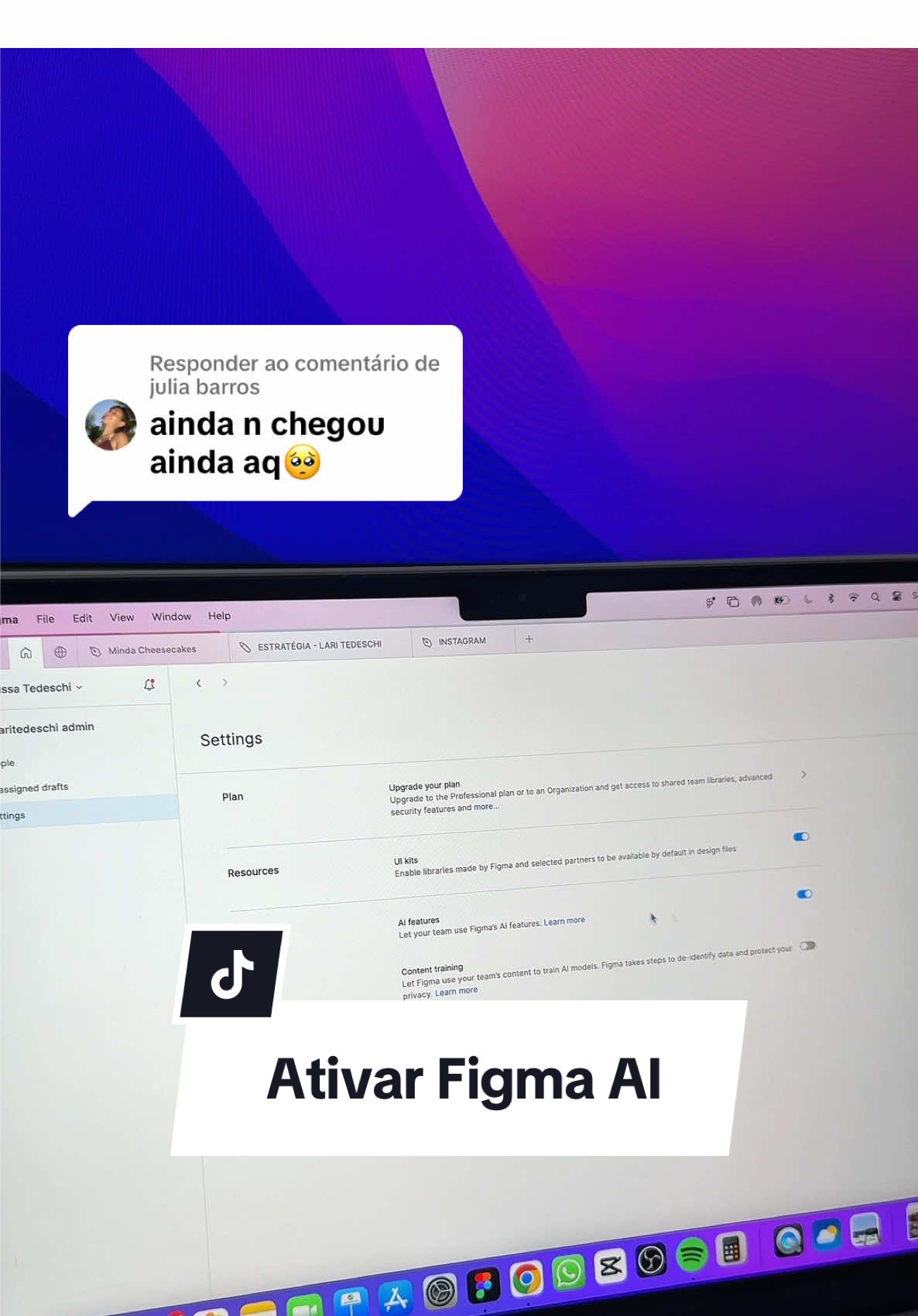 Respondendo a @julia barros Como ativar as ferramentas de IA no Figma!  #figmadesigner #vidadedesigner #designergráfico #figmabrasil #figmaplugin #figmaplugins #figmaai 