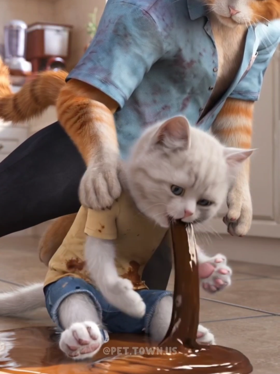Cat Dad Risks Everything to Save His Kitten!!! 🙀💔 #cat #catsoftiktok #kitten #catstory #aicat #aiart #meow #orangecat 