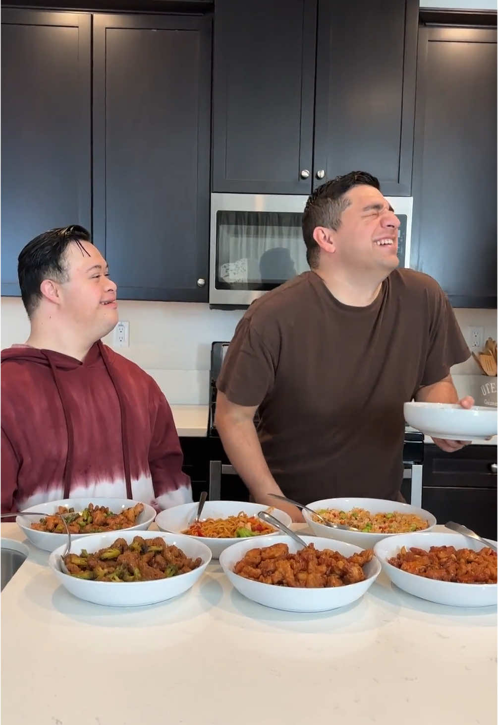He didn’t want to wait for his food 😂 #downsyndrome #brotherlove #wholesome #family #staygold #food #pandaexpress 