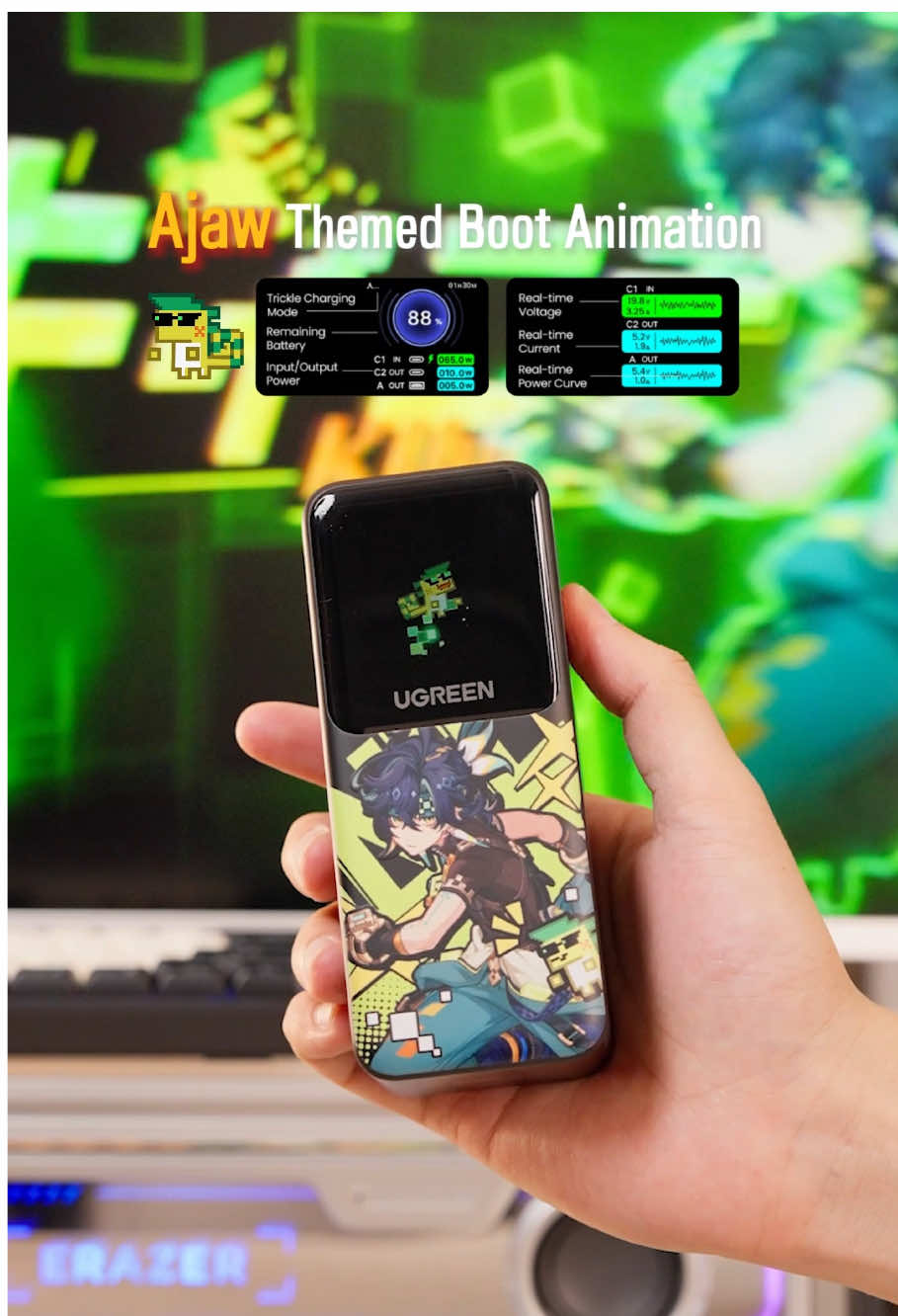 UGREEN & Genshin: Kinich😍#GenshinImpact #kinich #ugreen #powerbank #gaming 