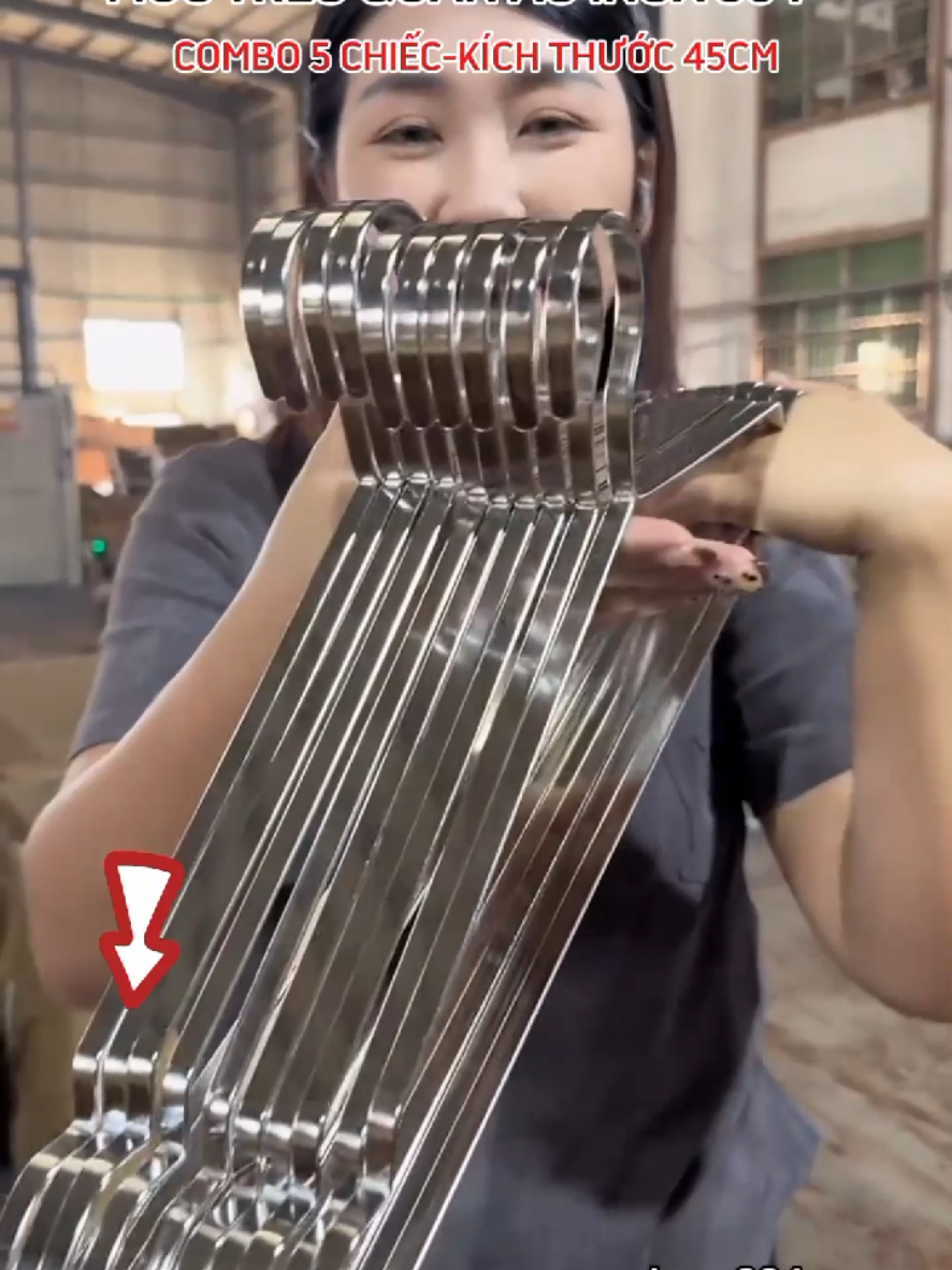 Móc treo quần áo inox 304 dài 45cm, dày dặn không gỉ sét#giadung_giadinh01 #cuahangdodungnhabep1 #xuhuongtiktok 