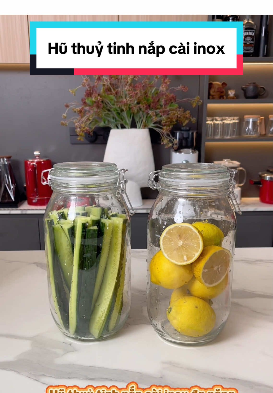 Hũ thuỷ tinh nắp cài inox  #huthuytinh #huthuytinhnapcaiinox #huthuytinhgiavi #huthuytinh1500ml #lothuytinhconap #lothuytinhdunggiavi #thao2mai #giadungnhabep #ilovetiktok 