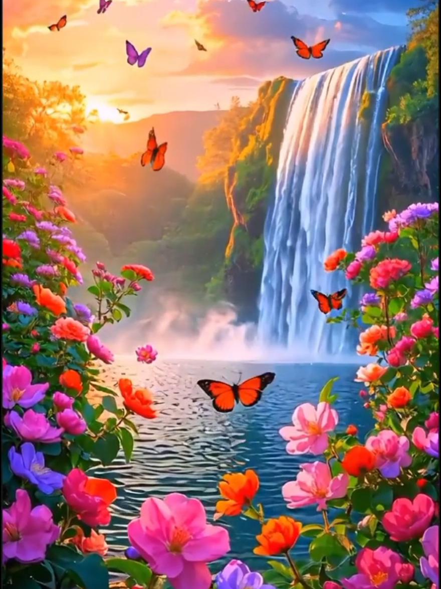 #flowers #naturebeauty #naturelover #niceview #relaxing #amazing #waterfall  #fantasy #magical #videobackground #livewallpaper #freetouse #usenow #trending #viral #foryoupage #foryou 