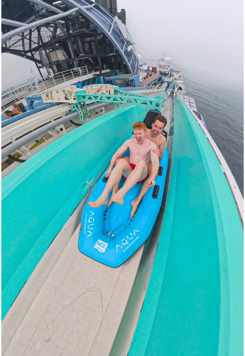 World’s first slidecoaster: would you dare? 😳💦 This hybrid roller coaster and waterslide has a magnetic launch lift that accelerates guests to 50 km/h - 31 mph. This creates a thrilling experience unlike anything else in the world. Located only on the Norwegian Aqua 🚢👏 #CruiseNorwegian #NorwegianAqua #MOREwithNCL #waterslide #rollercoaster #adrenaline @Norwegian Cruise Line 