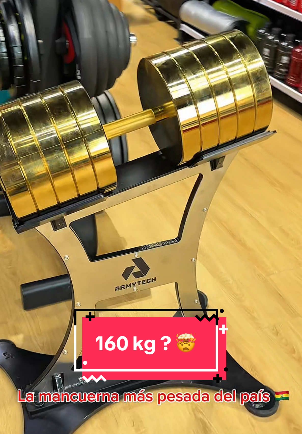 La mancuerna más pesada del país 🇧🇴  Si la quieres en tu gym escríbeme al link del perfil 👉🏼📱 #gym #mancuerna #negocio ##ventas #record #160kg 