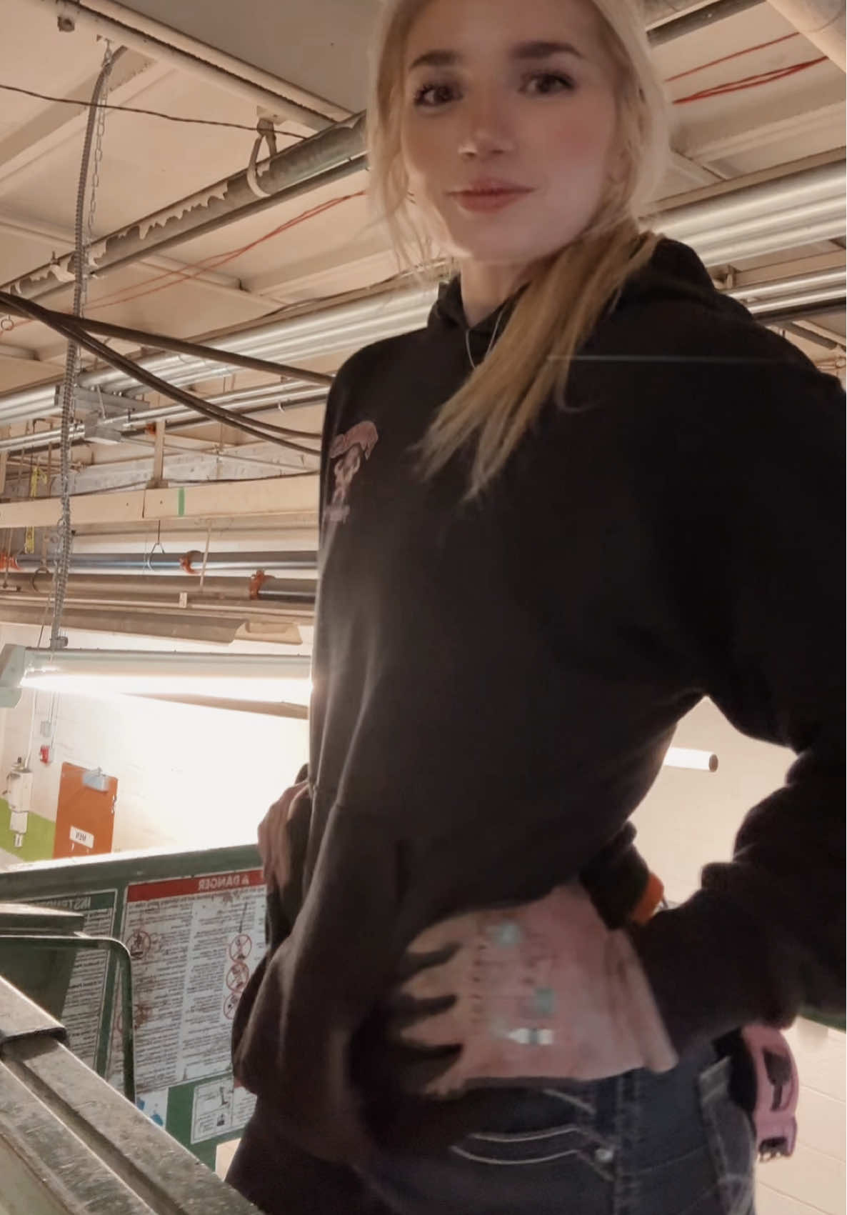 But I feel so calm on da lift 🫧🫧 #fypシ #bluecollargirl #plumberbarbie #foryou #pinktools #womenintrades 