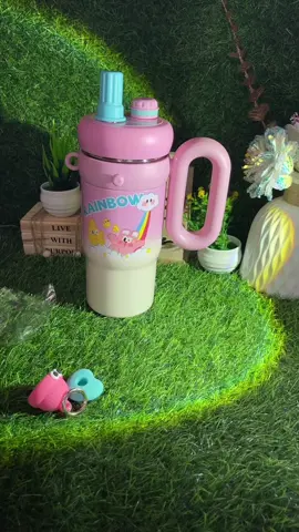 #BrilhaSemMedoEstácio #850ml Cartoon Handle Cup Thermal 316 Stainless Steel Water Bottle With Straw Heat And Cold Coffee Mug #vacuumflasktumbler Cup#tumbler #tumblerforkids 