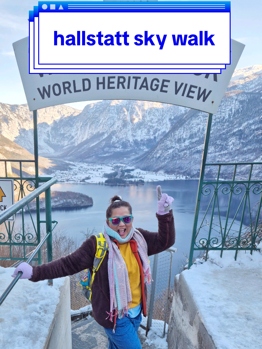 #Hallstatt Sky Walk I would highly recommend for you to ride on the funicular and check-out the Sky Walk view point. It's majestic!  You can easily walk from the pier to the funicular station - an easy stroll. The queue can be long depending on season (and holidays), come prepared. There's also a cafe at the #SkyWalk for you to berkonon-konon, berchill-chill sambil ber-sip an Austrian hot chocolate.  Other *traveltips have been shared in previous Hallstatt posts 😉😘.
