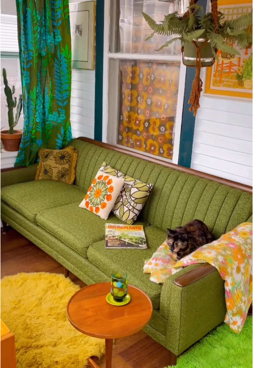 we built the coziest 1970s style sunroom 🌿☀️