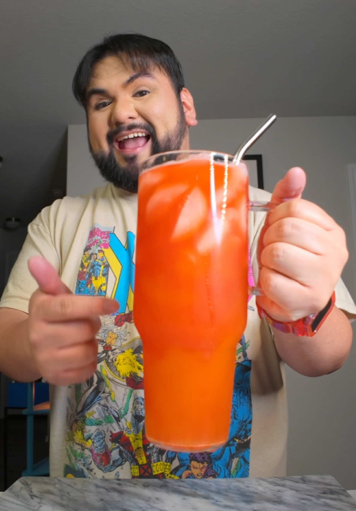 Water of the day! 💦 ❤️🧡 #water #watertok #drinkwater #flavoredwater #wateroftheday #Recipe 