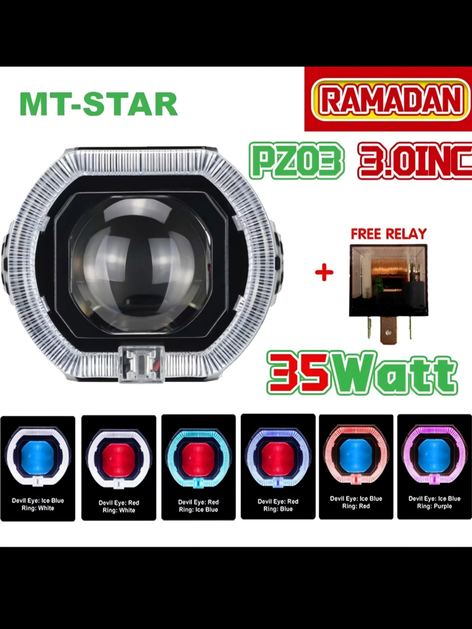 Biled Matrix x1 MT Star PZ 03 30 watt. Bisa di padang di motor Beat, vario, mio & motor Jadul (bebek)  Untuk Arus Wajib DC ya guys.  #biled #biledmatrix#mtstar #biledprojector  #lebaranekstrasale