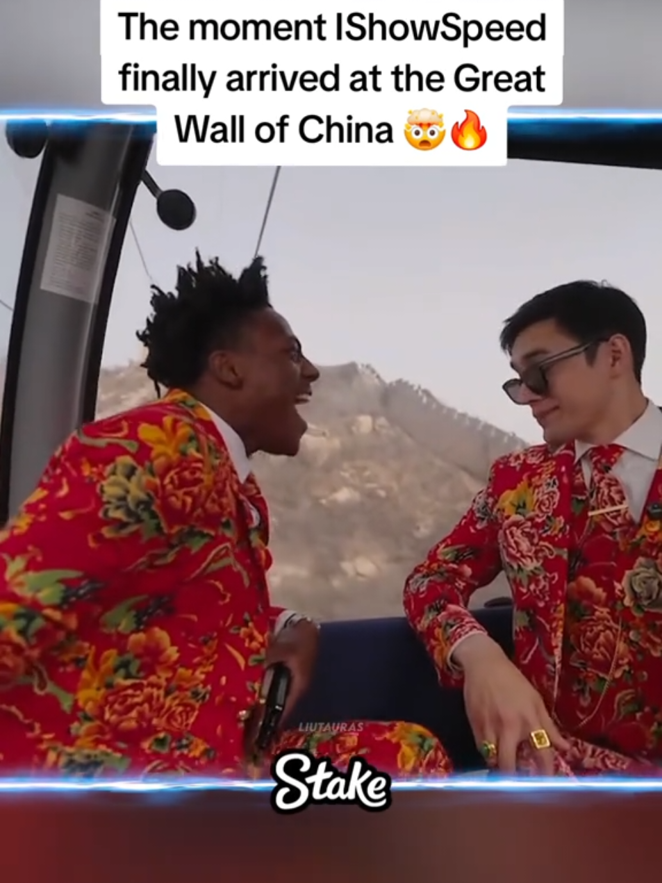 The moment IShowSpeed finally arrived at the Great Wall of China 🤯🔥 #ishowspeed #fyp 