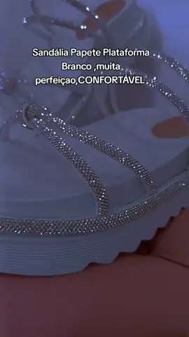 Sandália Papete Plataforma Birken Feminina Branco toda com Strass Na Lateral,sola Anatomica ,muita perfeiçao,CONFORTÁVEL com 21% de desconto!