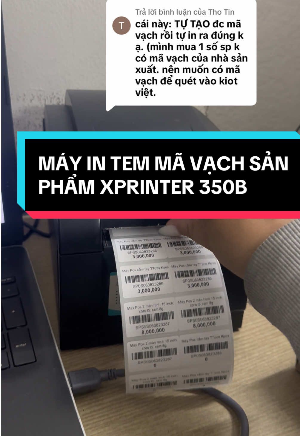 Trả lời @Tho Tin MÁY IN TEM MÃ VẠCH SẢN PHẨM XPRINTER 350B Máy in tem phụ thông tin sản phẩm. Xprinter 350b #mayintemphu #mayintemsanpham #mayin350b #xprinter350b #mayintemnhan #nhanintem350b #mayintemnhiet350b #mayinnhan #mayinmavach #mayinxprinter350b #mayinxp350b #mayintemnhangia #mayinmavach2tem #tem70x22 