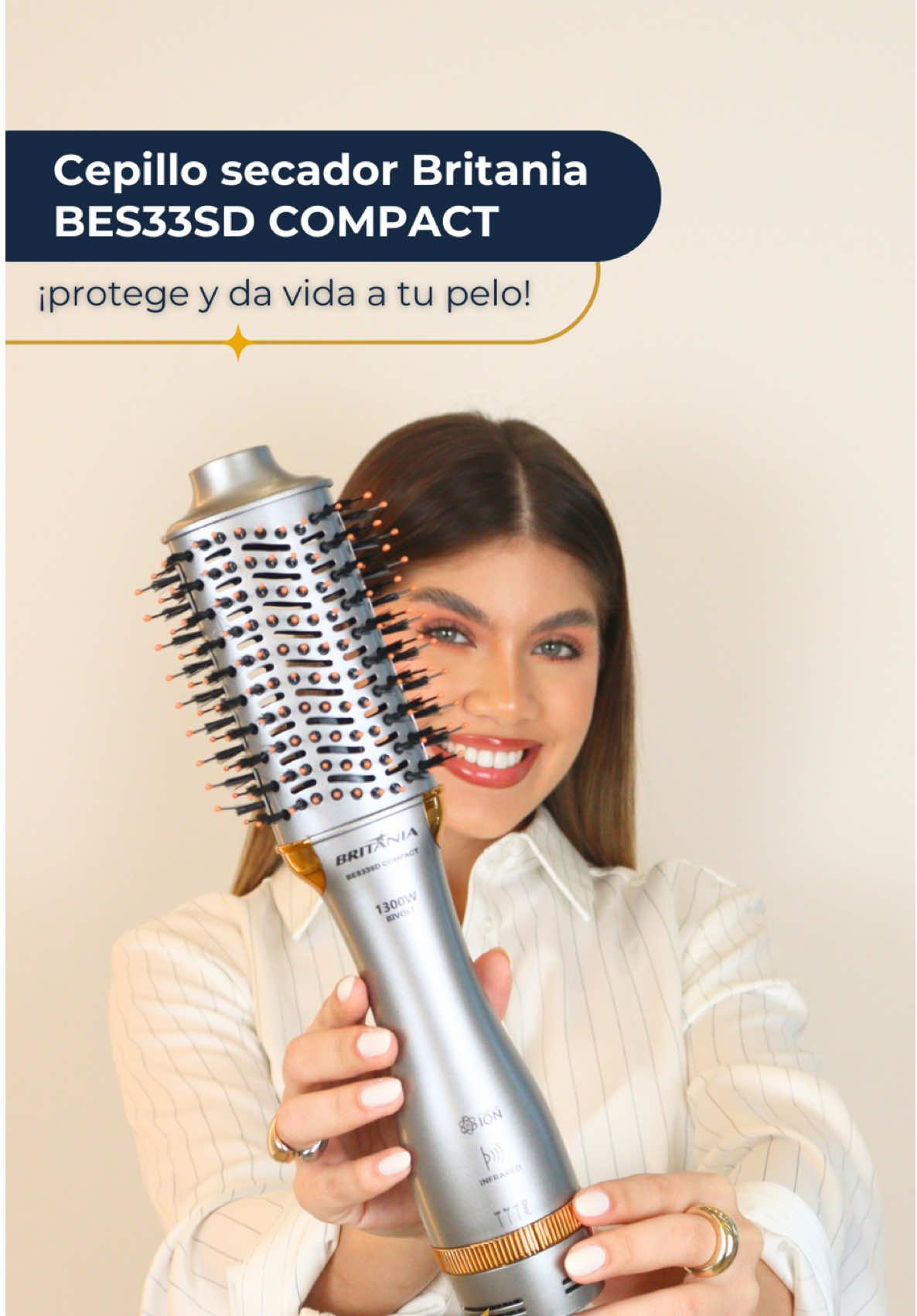 Cepillo Secador Britania BES33SD COMPACT… Porque cuando tu pelo se ve increíble ¡te sentís aún mejor! ✨ 📲Explorá todas las opciones que tenemos para vos en nuestra web: www.britania.com.py #britaniapy #britaniaparaguay #cepillosecador #belleza #cabelloperfecto 