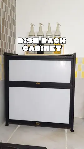 Aesthetic Dish Rack Cabinet na durable talaga.  #dishcabinet #dishrack #kitchenstorage #kitchenhack #dishorganizer 