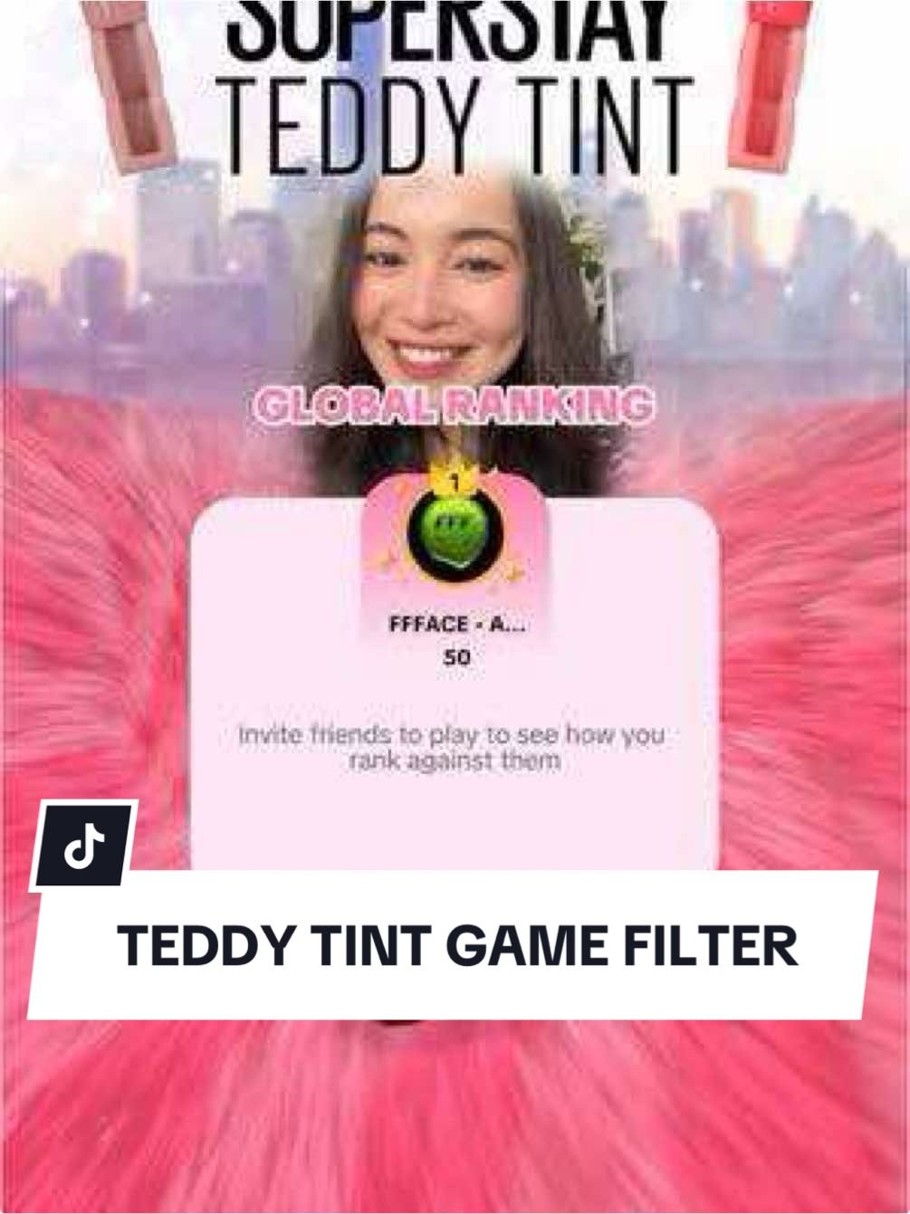 New TikTok Filter Game for @maybelline_de ! To celebrate the Superstay Teddy Tint launch, we’ve created an interactive AR game! Just tap to start, collect Teddy Tints, and see how each shade looks on you in real-time. Play, challange your friends, explore the full color palette, and enter by 31.03 for a chance to win the entire Teddy Tint Display on Maybelline Deutschland’s official TikTok! The beauty race is on! 🏁 Are you in?  #gamefiltertiktok #tiktokeffect 