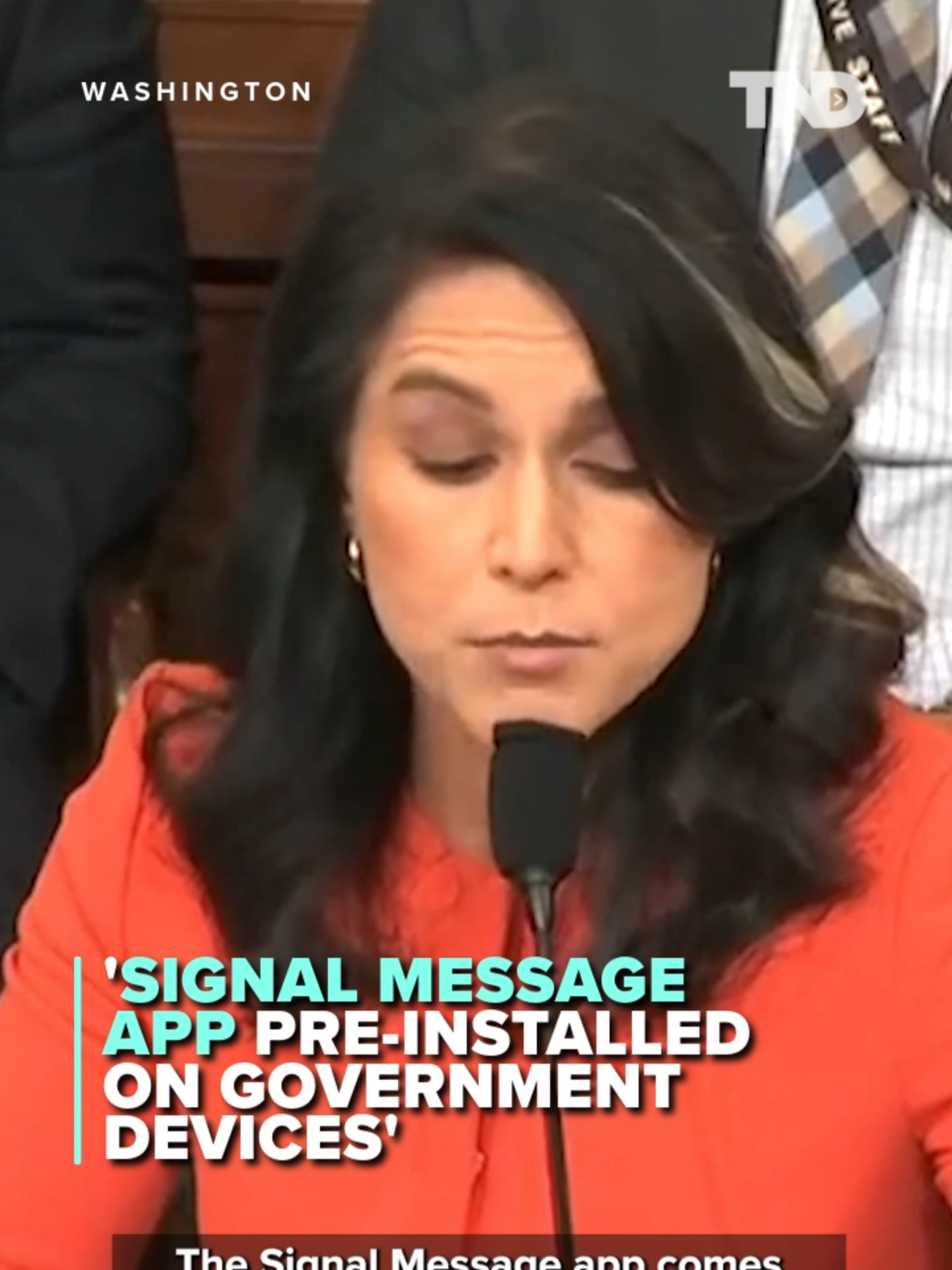 Director of National Intelligence Tulsi Gabbard shed light on the Signal app during her opening statement during a House hearing on global security threats as new chat details were revealed on Wednesday. 