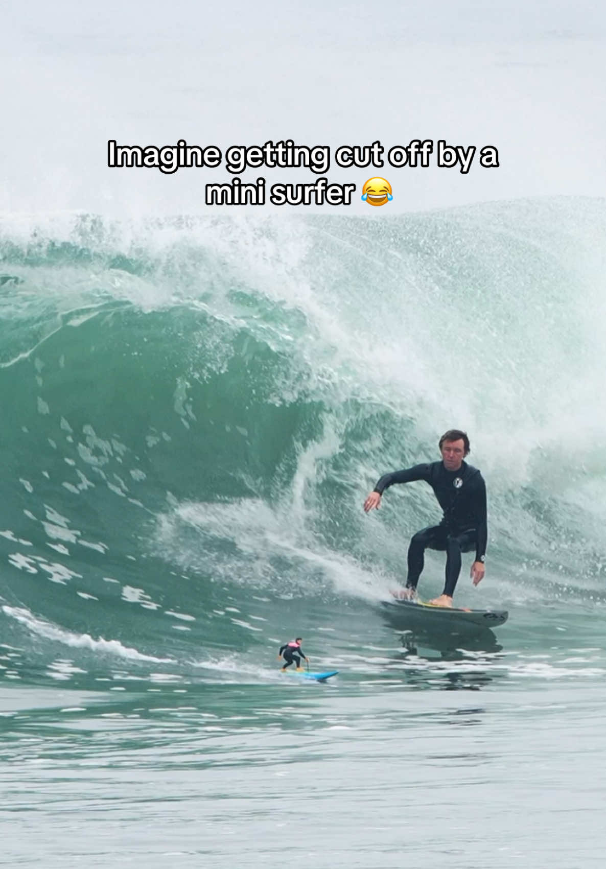 Surfing the wedge always comes with some unexpected twists 😂 #fyp #foryou #waves #surf #surfing #waves #bigwaves #ocean #beach #shorebreak #wedge #swell #surftok 