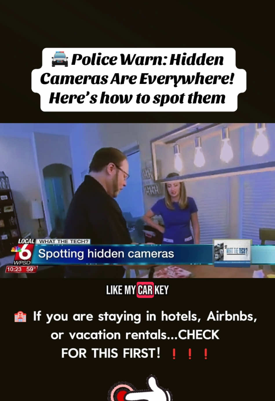 Better safe than sorry!#hiddencam #hiddencamera #safetyfirst #safetytips #spy #hidden #traveltiktok #traveltok #gpstracker #airtags #gps #stalk 