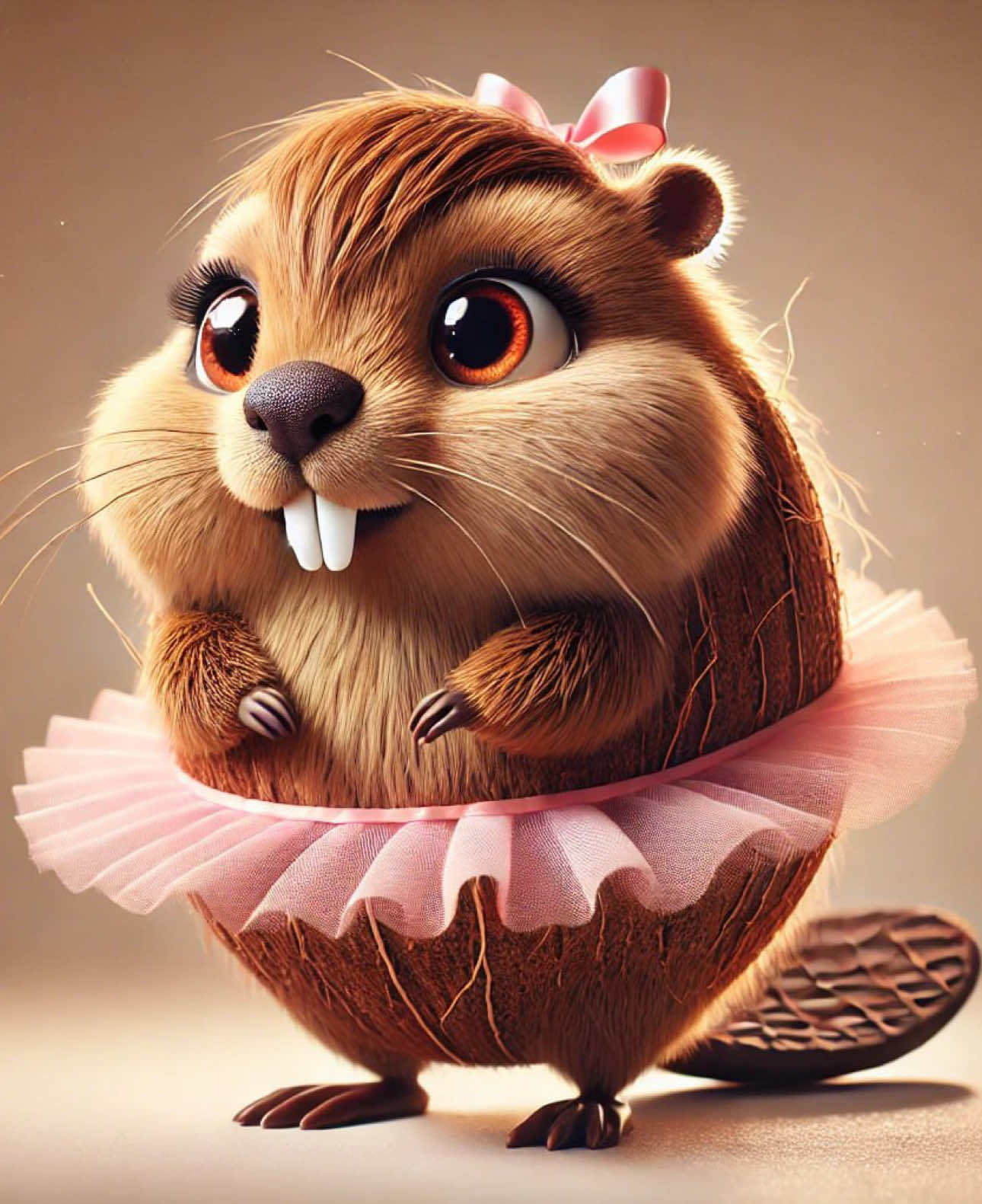 Balerina-bobrina-cocosina ! 🦫🩰🥥 #brainrot #ai #cuteanimals #memer #skibidi 