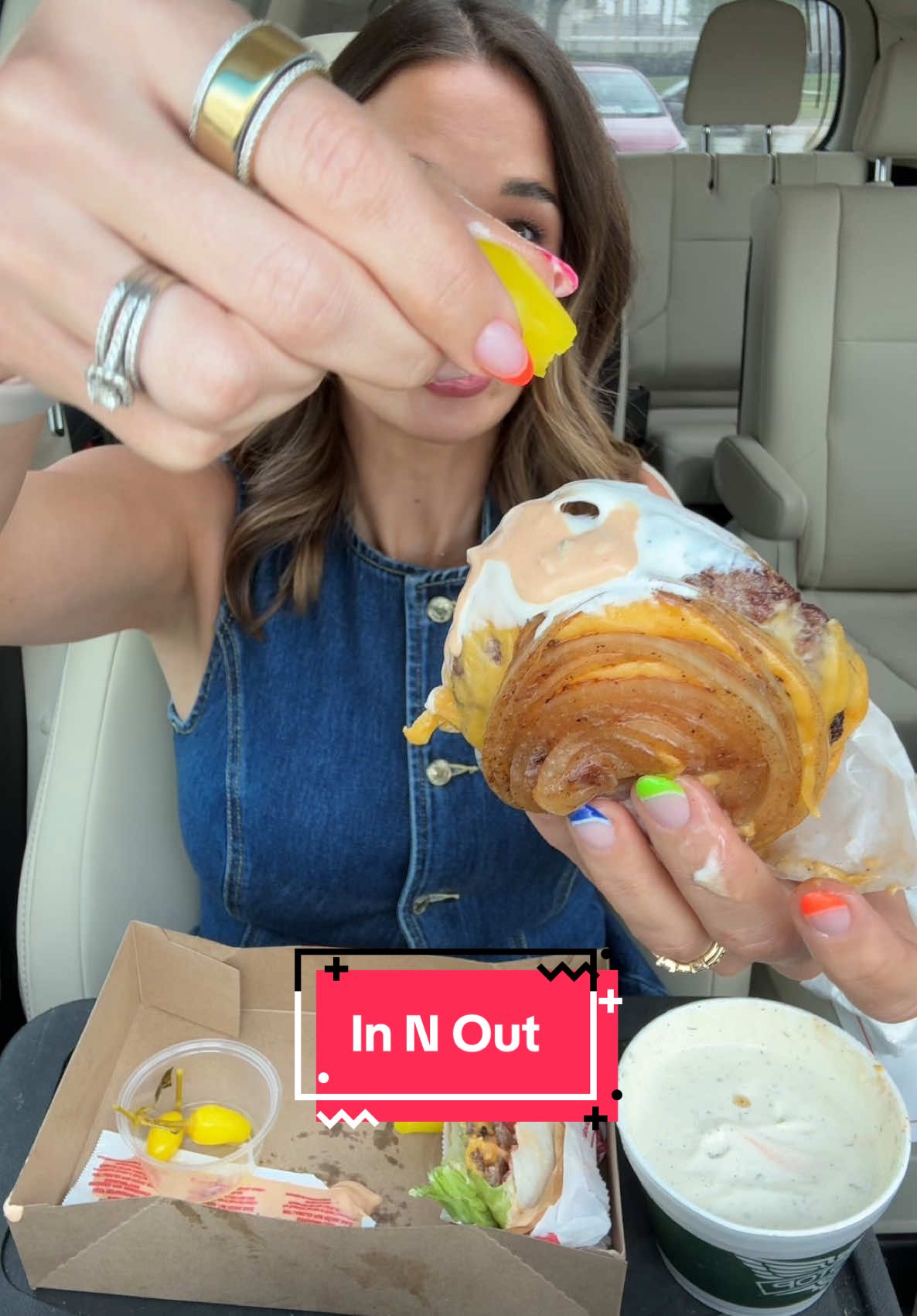 In N Out for lunch 🍔 #mukbang #lunch #fastfood #burger #eatwithme #fyp #foodtiktok 