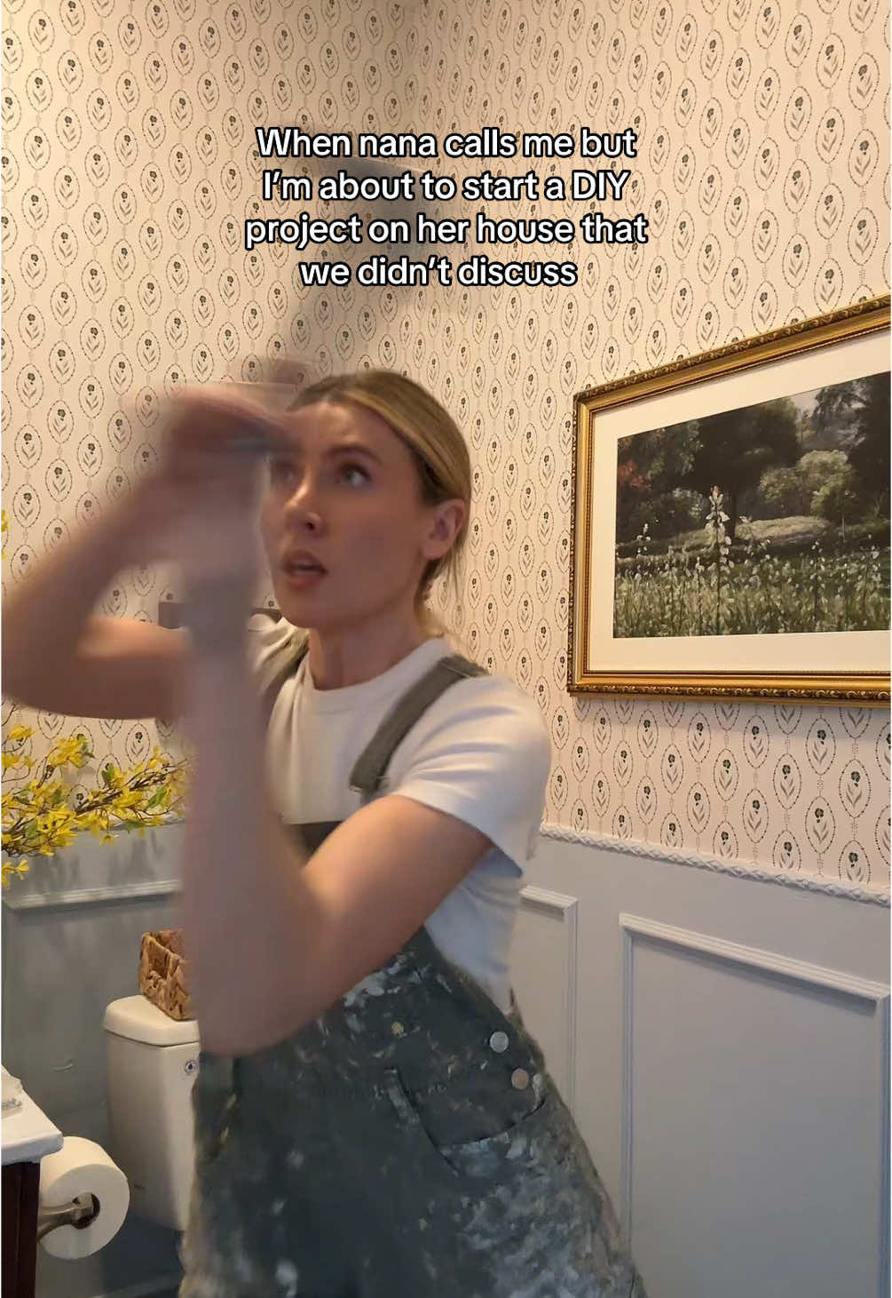 Don’t worry nana it’s going to be great #dreamroommakeover #bathroomrenovation #homereno #diyproject #diyhome #dreamroom 