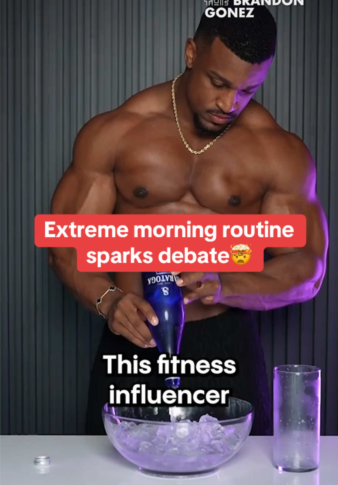 A fitness influencer @Worthy Supps documents his extreme morning ritual - from dipping his face into a cold bath to massaging his face with a banana peel. 🍌 Is it inspiring or just over-the-top? 💭 🏋️ #MorningRoutine #Viral #AshtonHall #HealthandWellness