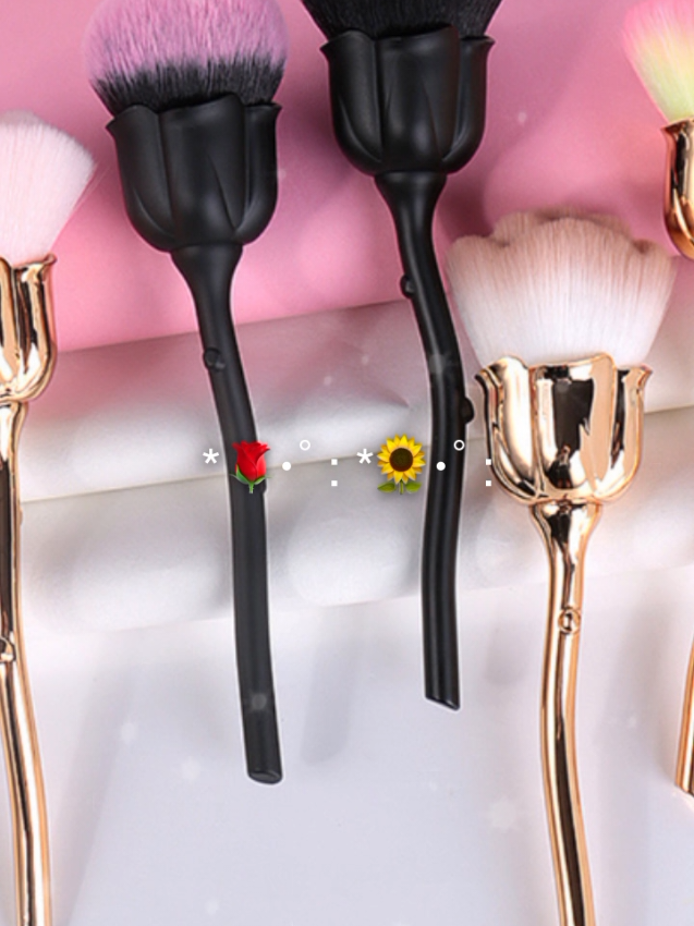 Pincel De Maquiagem Rosa Flor Padrão Ergonomia Lidar Com Pele-Amigável Macio Forma Escova Cosmética Para Bele #pincel  #maquiagem 