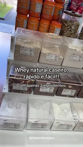 Aqui em nossa loja você encontra os ingredientes para fazer esse whey delicios!! #produtosnaturais #academia #viral #fyp #receitas #fitnes 