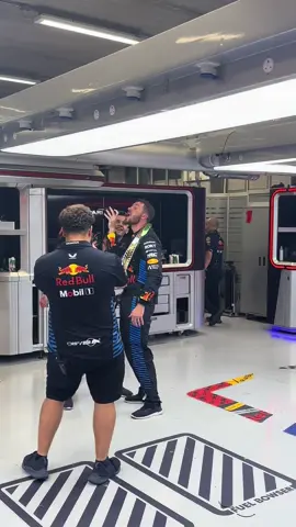 Red Bull celebrating Max’s 2024 Brazilian GP win by blasting The Rolling Stones in the garage