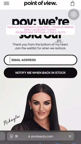 AND JUST LIKE THAT !!! MIKAYLA NOGUEIRA HAS COMPLETELY SOLD OUT IF POV BEAUTY! WHATS YOUR THOUGHT ?  #entertainmentpurposeonly #alledgedly #idonotowncopyrights #mikaylanogueira #povbeauty #newproductlaunch #launchday #behindthesip #richluxx 