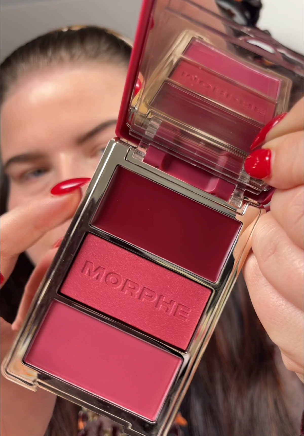 Replying to @emilygrissom05 Trying the DEEPEST shade of the new @Morphe Cosmetics blush trios on my pale, cool skin. ✨😮‍💨🔥 #newmakeup #beauty #viralmakeup #affordable #affordablemakeup #tryon #ultafinds 