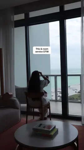 No rush to get ready & food service en route  🤌🏼🤌🏼🤌🏼 #roomservice #thewmiami #southbeachmiami 