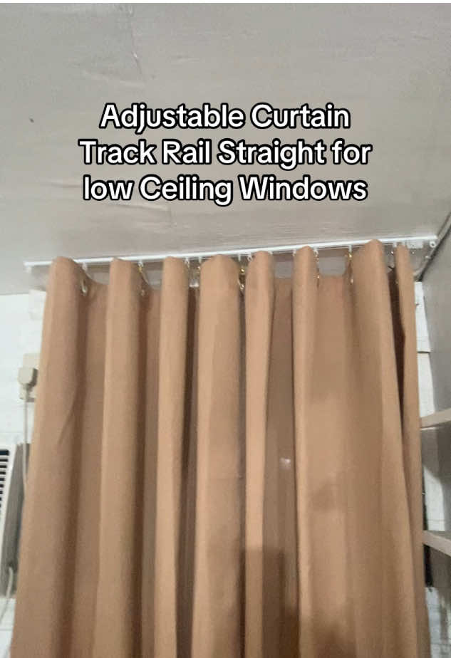 Adjustable Curtain Track Rail Straight Flexible Ceiling Mounted bagay na bagay sa Low Ceiling windows #curtaintrack #adjustabletrackrailcurtain 