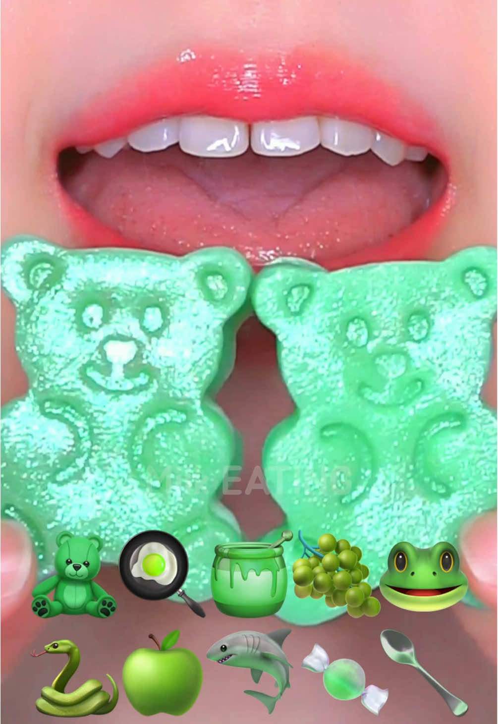 상큼한 초록색 이모지 먹방💚 최애 색깔 추천해주세요😉🫶🏻  Green Emoji Food  #ASMR #입술먹방 #eatingshow #eatingsounds #mukbang 