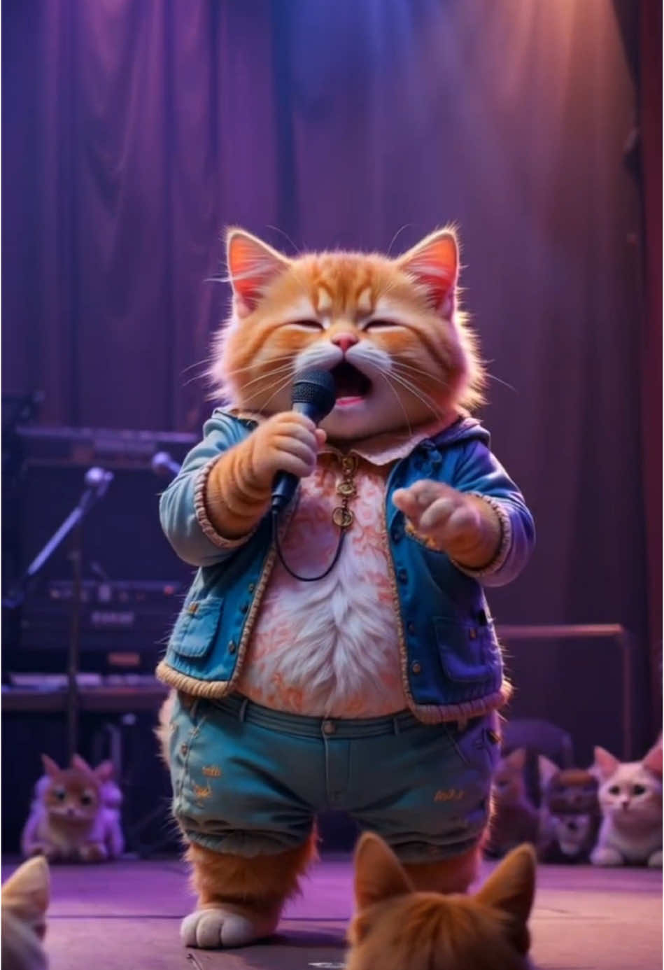 Mèo Vàng Hát 🎤🎙️Quá Hay Luôn🔥🤩 | Orange Cat Sings so ưell #orangecat#animals #AI 