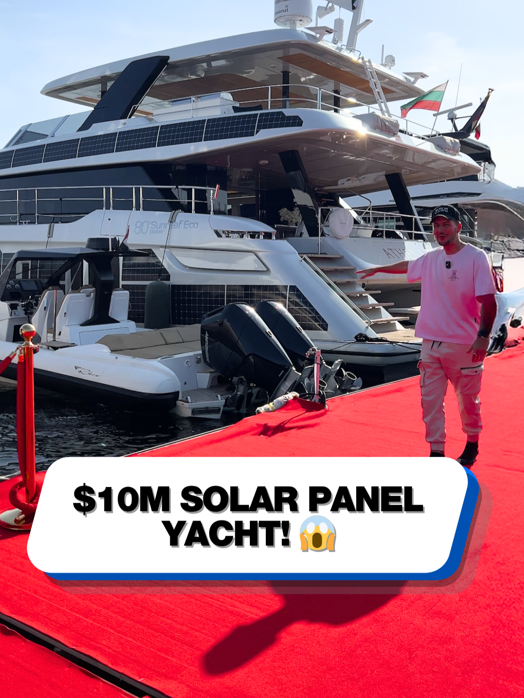 This $10M yacht is powered by solar panels! 🤯 #yacht #solarpanel #ev #luxury #yachtlife #luxurylife #luxurylifestyle #luxuryyacht #boat #dubai #boatlife #jacuzzi #boattok #sunreefyachts #millionairelifestyle #supercarblondie