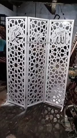 pembatas ruang sholat lengkap kaligrafi lafadz allah dan muhammad ❤ #penyekatruangan #musholarumah #pembatasruangan #DIY #fypシ゚ 