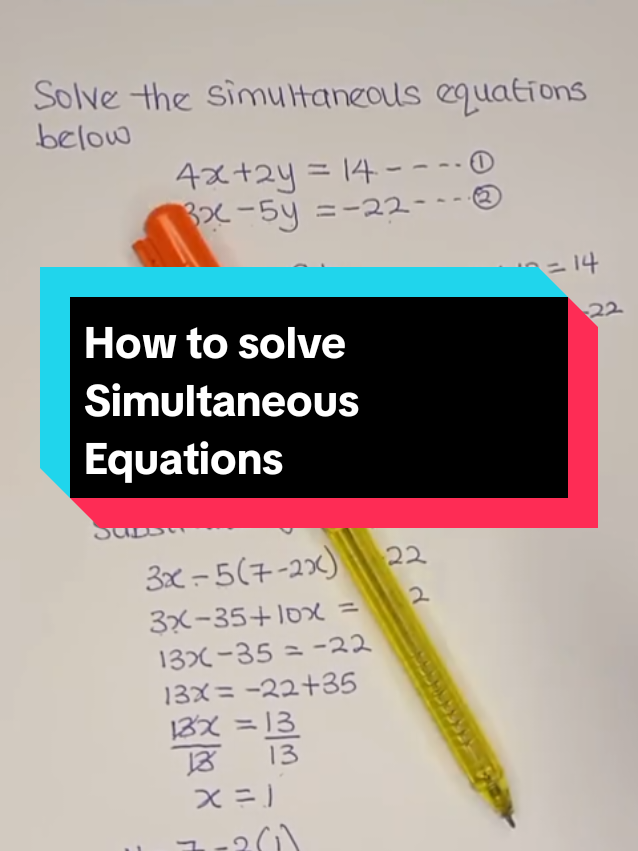 How to solve Simultaneous Equations #maths #agbanimathsacademy #simultaneousequations 