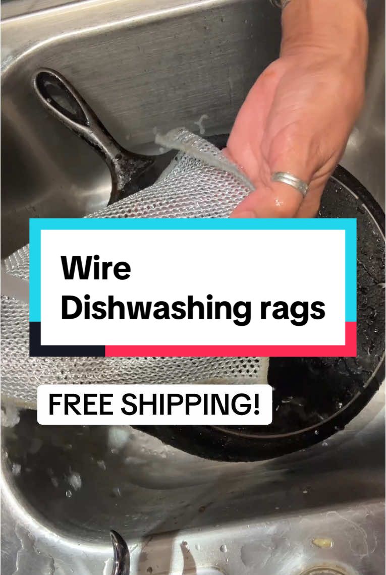These are perfect for my cast iron pans; now, I'm excited to use them all over the house.  dish rags, wire cloths, kitchen rags, non-scratch cloths, reusable rags, cleaning cloths #springtok #springglowup #spotlightfinds #TikTokShopSpringGlowUp #springcleaning #castiron #dishwashing #cleaning #cleaningtiktok #KitchenHacks #kitchenessentials #freeshipping 