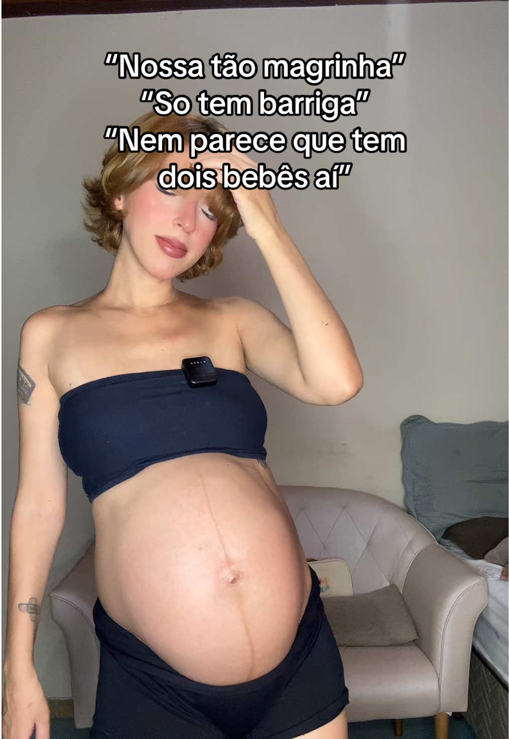 Arthur ficou mandando eu parar pq os bebês iriam nascer se eu dançasse kakakak #fy #gravidasnotiktok #gestaçaogemelar #trends 